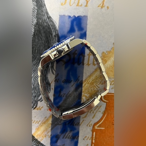 Men’s Luxury Diver Style Automatic Steel Watch Blue Dial “Smurf” Colorway 40mm - Picture 3 of 4